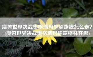魔兽世界决战奥格瑞玛单刷路线怎么走？(魔兽世界决战奥格瑞玛纳兹格林在哪)