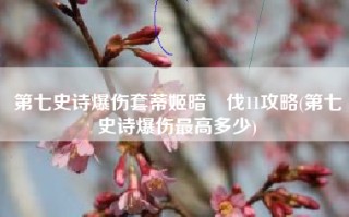第七史诗爆伤套蒂姬暗討伐11攻略(第七史诗爆伤最高多少)