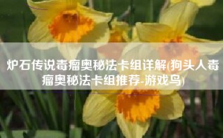 炉石传说毒瘤奥秘法卡组详解(狗头人毒瘤奥秘法卡组推荐-游戏鸟)