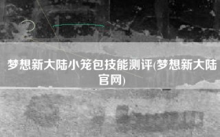 梦想新大陆小笼包技能测评(梦想新大陆官网)