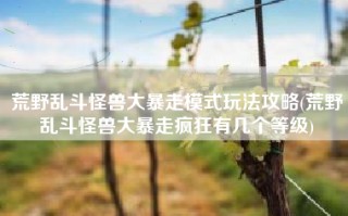 荒野乱斗怪兽大暴走模式玩法攻略(荒野乱斗怪兽大暴走疯狂有几个等级)