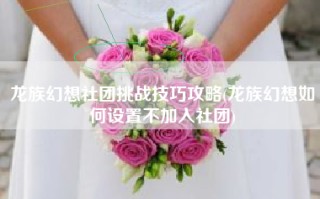 龙族幻想社团挑战技巧攻略(龙族幻想如何设置不加入社团)