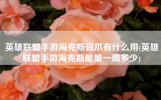 英雄联盟手游海克斯磁爪有什么用(英雄联盟手游海克斯能量一周多少)