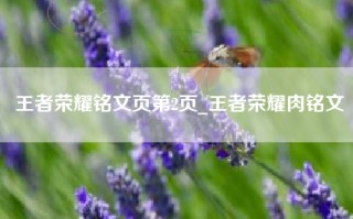 王者荣耀铭文页第2页_王者荣耀肉铭文