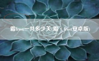 霜frost一共多少关(霜·frost安卓版)