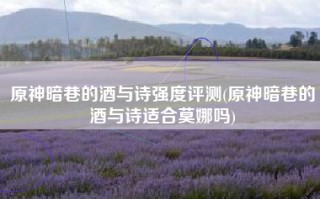 原神暗巷的酒与诗强度评测(原神暗巷的酒与诗适合莫娜吗)