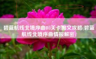 碧蓝航线北境序曲D3关卡图文攻略(碧蓝航线北境序曲情报解密)