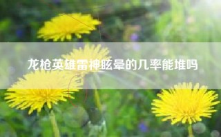 龙枪英雄雷神眩晕的几率能堆吗