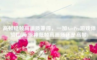高帧稳帧高画质兼得，一加AcePro游戏体验拉满(原神低帧高画质还是高帧)