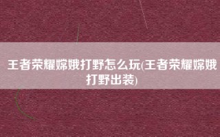 王者荣耀嫦娥打野怎么玩(王者荣耀嫦娥打野出装)