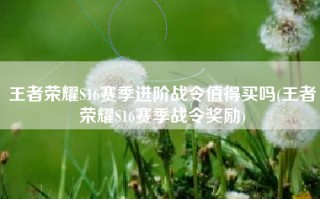 王者荣耀S16赛季进阶战令值得买吗(王者荣耀S16赛季战令奖励)