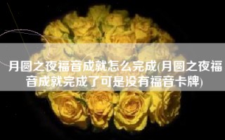 月圆之夜福音成就怎么完成(月圆之夜福音成就完成了可是没有福音卡牌)