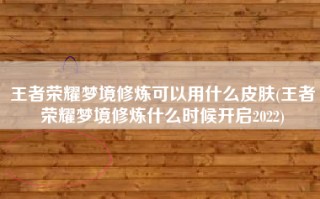 王者荣耀梦境修炼可以用什么皮肤(王者荣耀梦境修炼什么时候开启2022)