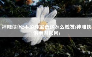 神雕侠侣2手游珠宝奇缘怎么触发(神雕侠侣手游官网)