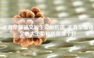 王者荣耀铭文加生命加防御_王者荣耀铭文最大生命和防御哪个好