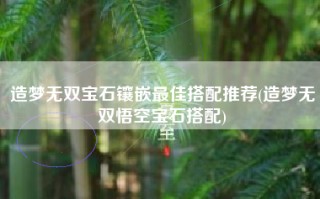 造梦无双宝石镶嵌最佳搭配推荐(造梦无双悟空宝石搭配)