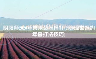 阴阳师2020年兽来袭怎样打(2020现世妖约年兽打法技巧)