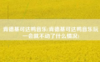 肯德基可达鸭音乐(肯德基可达鸭音乐玩一会就不动了什么情况)