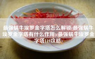 最强蜗牛埃罗金字塔怎么解锁(最强蜗牛埃罗金字塔有什么作用)(最强蜗牛埃罗金字塔119攻略)