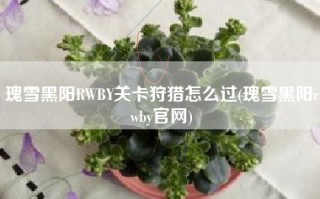 瑰雪黑阳RWBY关卡狩猎怎么过(瑰雪黑阳rwby官网)