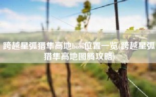 跨越星弧猎隼高地boss位置一览(跨越星弧猎隼高地图腾攻略)