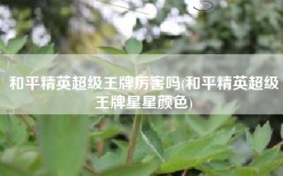 和平精英超级王牌厉害吗(和平精英超级王牌星星颜色)