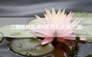 三国哈哈哈第33关怎么过(乱三国)
