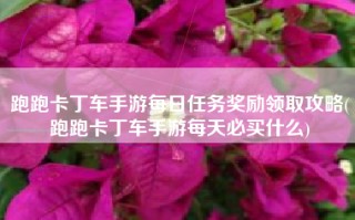 跑跑卡丁车手游每日任务奖励领取攻略(跑跑卡丁车手游每天必买什么)
