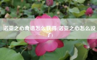 诺亚之心食谱怎么获得(诺亚之心怎么没了)
