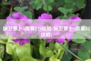 保卫萝卜4周赛8.19攻略(保卫萝卜4周赛8.2攻略)