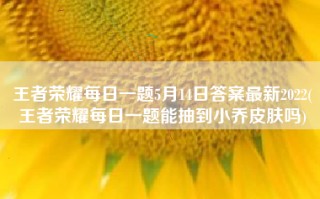 王者荣耀每日一题5月14日答案最新2022(王者荣耀每日一题能抽到小乔皮肤吗)