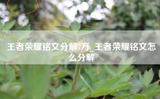 王者荣耀铭文分解7万_王者荣耀铭文怎么分解