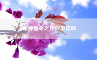 原神魈命之座效果详解