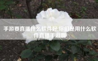 手游要直播什么软件好,你们是用什么软件直播手游啊