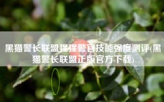 黑猫警长联盟猩猩警官技能强度测评(黑猫警长联盟正版官方下载)