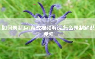 如何录制dota游戏视频解说,怎么录制解说视频