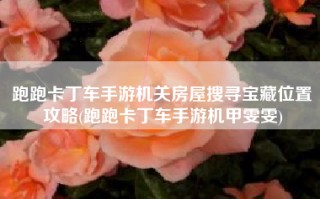 跑跑卡丁车手游机关房屋搜寻宝藏位置攻略(跑跑卡丁车手游机甲雯雯)