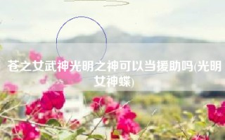 苍之女武神光明之神可以当援助吗(光明女神蝶)