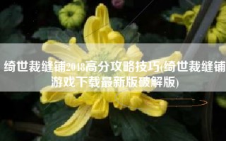 绮世裁缝铺2048高分攻略技巧(绮世裁缝铺游戏下载最新版破解版)