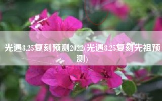 光遇8.25复刻预测2022(光遇8.25复刻先祖预测)