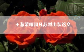 王者荣耀阿凡苏烈出装铭文