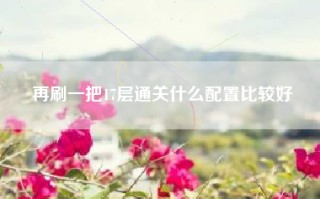 再刷一把17层通关什么配置比较好