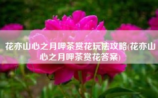 花亦山心之月呷茶赏花玩法攻略(花亦山心之月呷茶赏花答案)