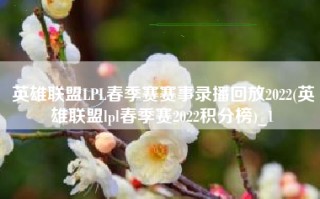 英雄联盟LPL春季赛赛事录播回放2022(英雄联盟lpl春季赛2022积分榜)_1