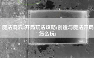 魔法洞穴2开局玩法攻略(创造与魔法开局怎么玩)