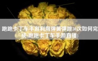 跑跑卡丁车手游利用弹簧弹跳30次如何完成(跑跑卡丁车手游直播)