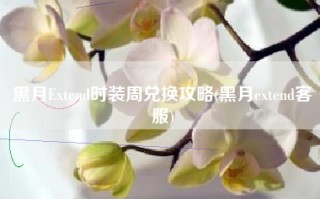 黑月Extend时装周兑换攻略(黑月extend客服)