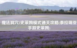 魔法洞穴2史莱姆模式通关攻略(泰拉瑞亚手游史莱姆)