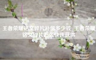 王者荣耀铭文碎片补偿多少钱_王者荣耀铭文碎片怎么快速获得