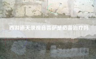 西游道天录观音菩萨是必备治疗吗